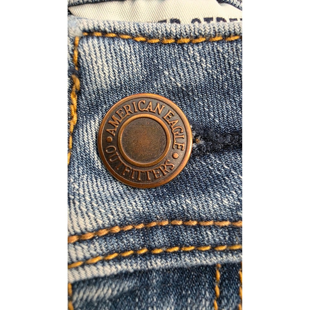 American Eagle Super Stretch Kick Bootcut Jeans Blue Wash Size 8 Long - Picture 7 of 13